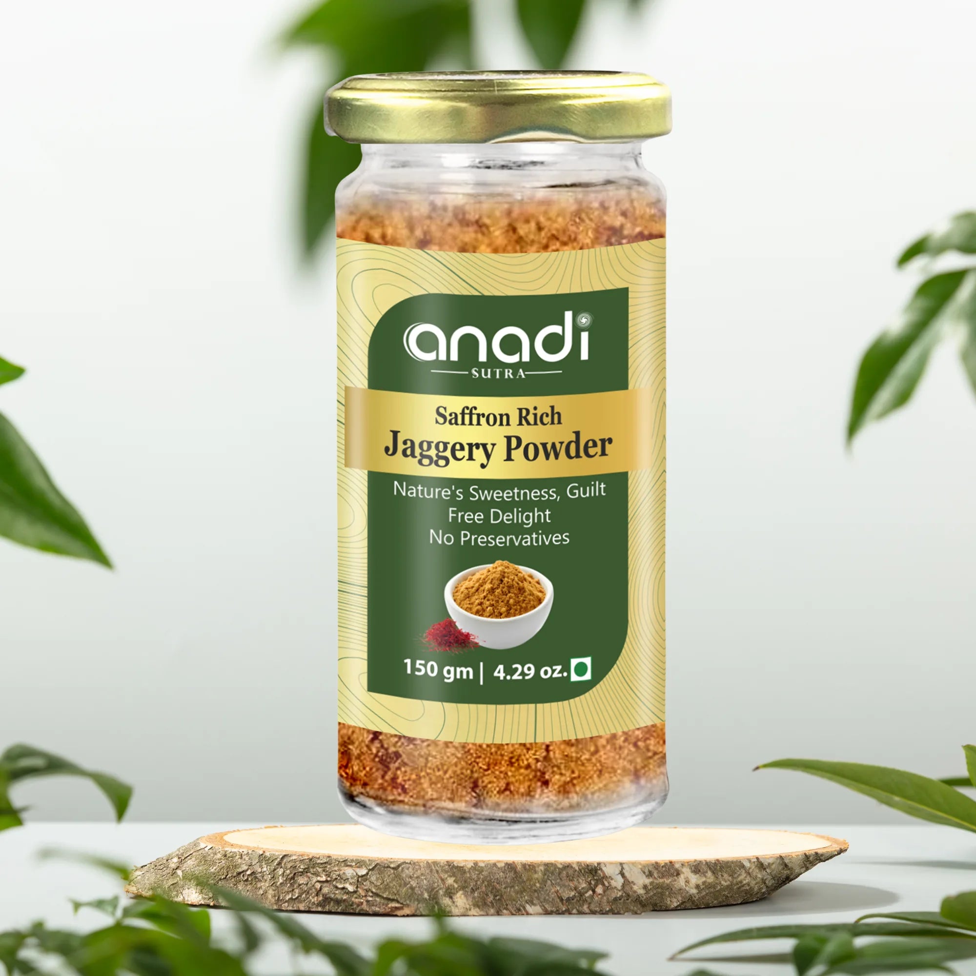 Jaggery Powder Saffron Rich 150 gm | 100% Natural Gud Saffron Powder | No Added Sugar | Vegan & Gluten-Free