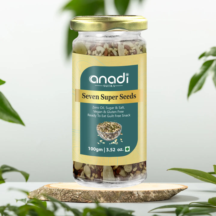 Seven Super Seeds 100 gm | 7 powerful seeds, nuts, and dry fruits | Guilt Free Healthy Snack | Vegan & Gluten Free | Protein & Omega-3 Rich Superfood Blend