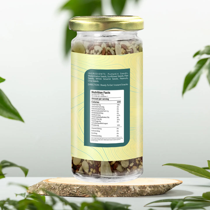 Seven Super Seeds 100 gm | 7 powerful seeds, nuts, and dry fruits | Guilt Free Healthy Snack | Vegan & Gluten Free | Protein & Omega-3 Rich Superfood Blend