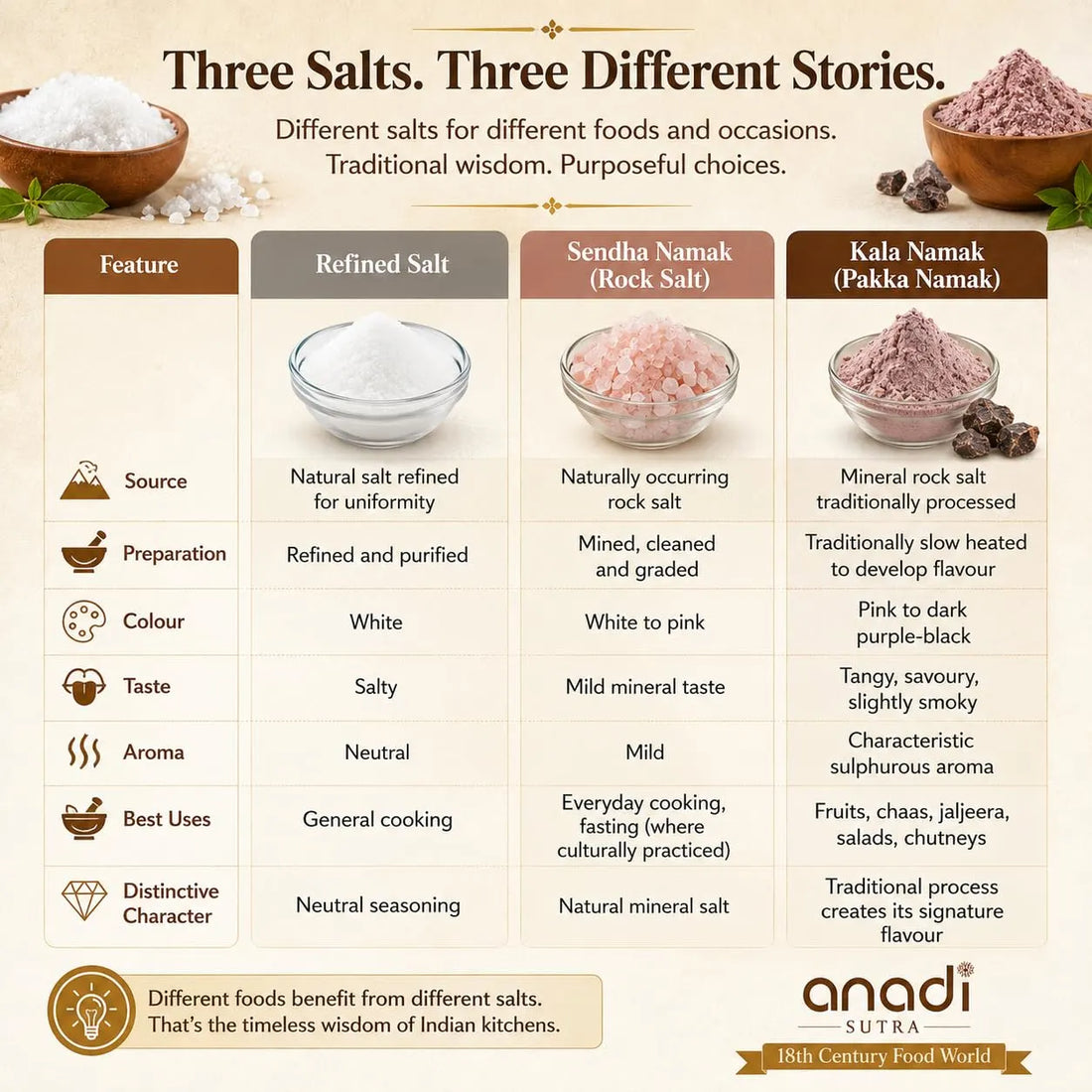 anadi SUTRA black salt jar, 100 g, glass jar filled with coarse pinkish salt granules