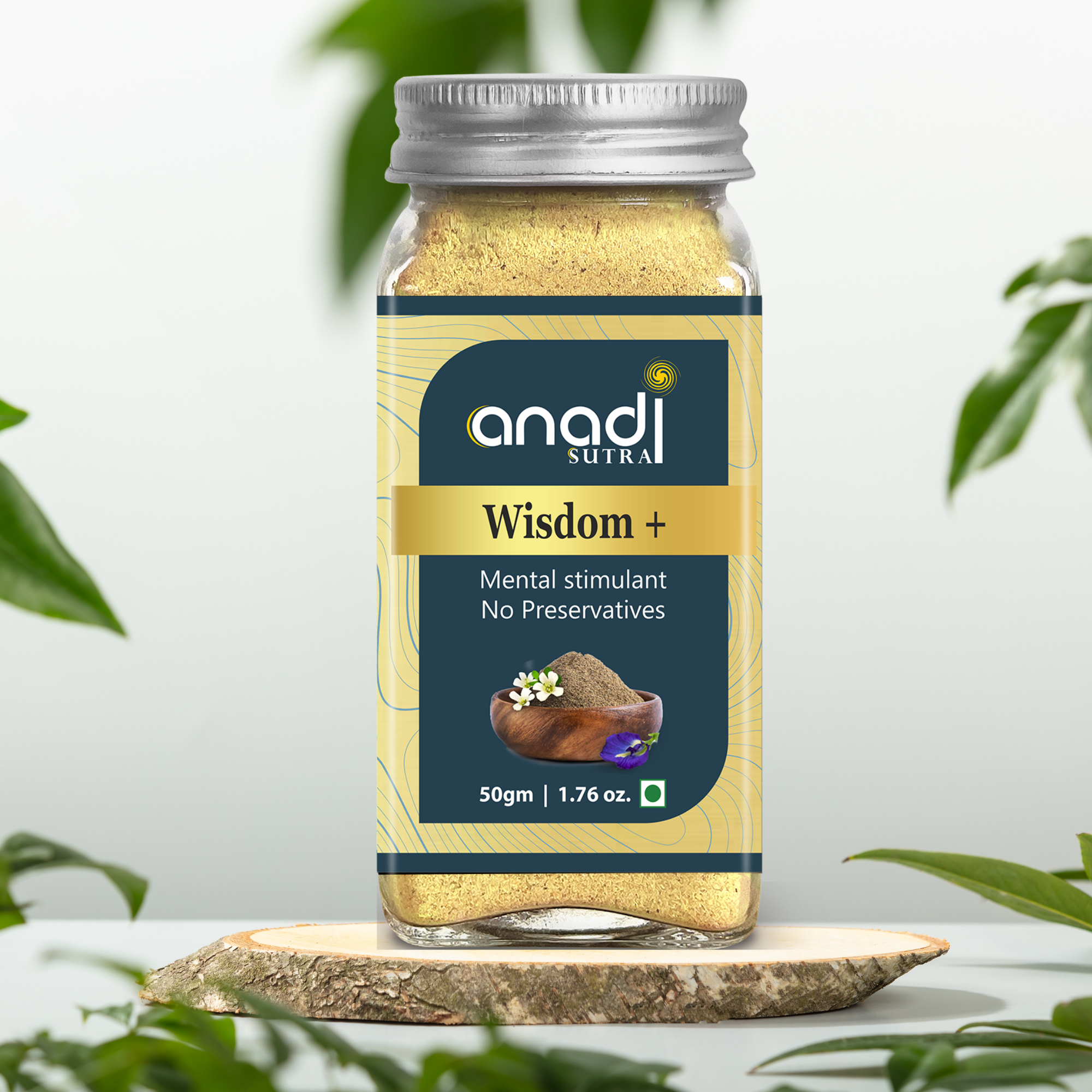 Wisdom+ 50 gm |  Memory Booster | Stress Reduction | Cognitive Excellence | Sharpen Focus | Calms Mind